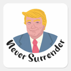 Trump Mugshot Never Surrender Square Sticker