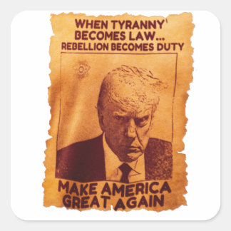 Trump Mugshot T Shirt USA Donald Trump Mug Shot Square Sticker