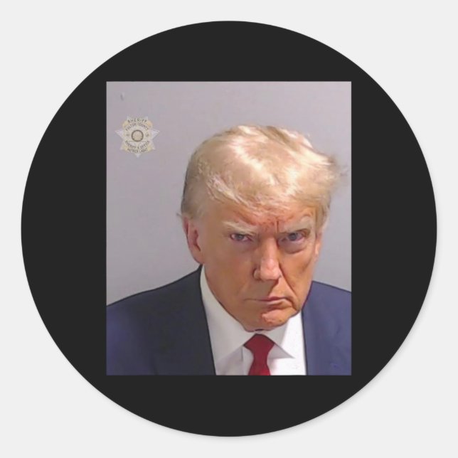 Trump Mugshot Tee - Iconic And Funny  Classic Round Sticker (Front)