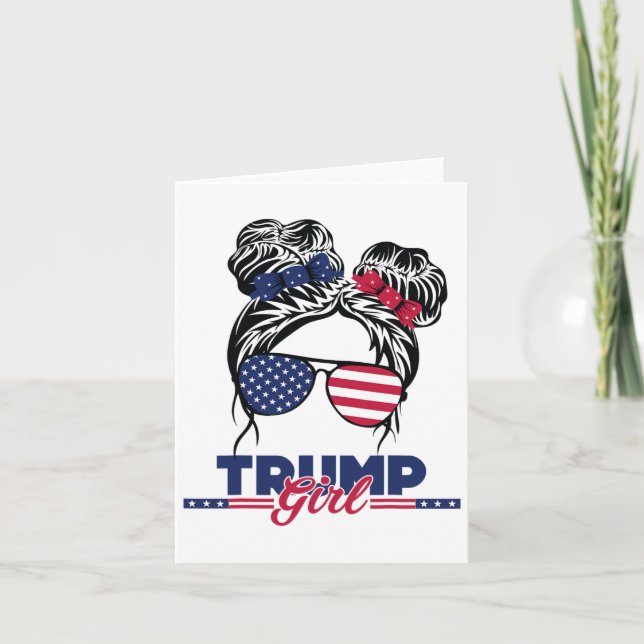 Trump Mum Inauguration Day 2025 Messy Bun American Card (Front)