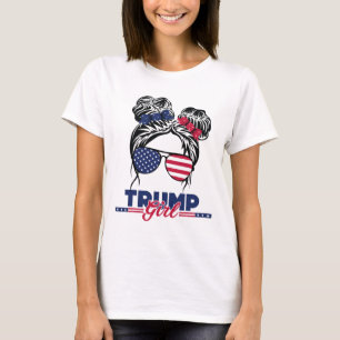 Trump Mum Inauguration Day 2025 Messy Bun American T-Shirt
