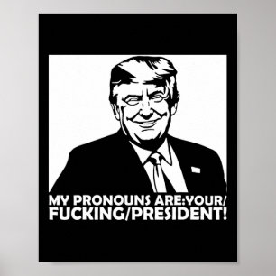 Trump My Pronouns Are Your Ing President Poster