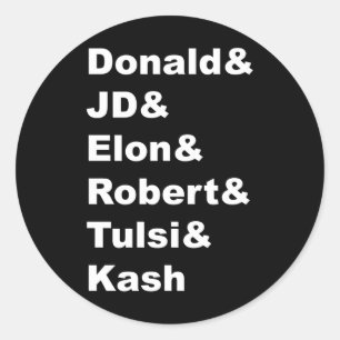 Trump Names 1 Classic Round Sticker