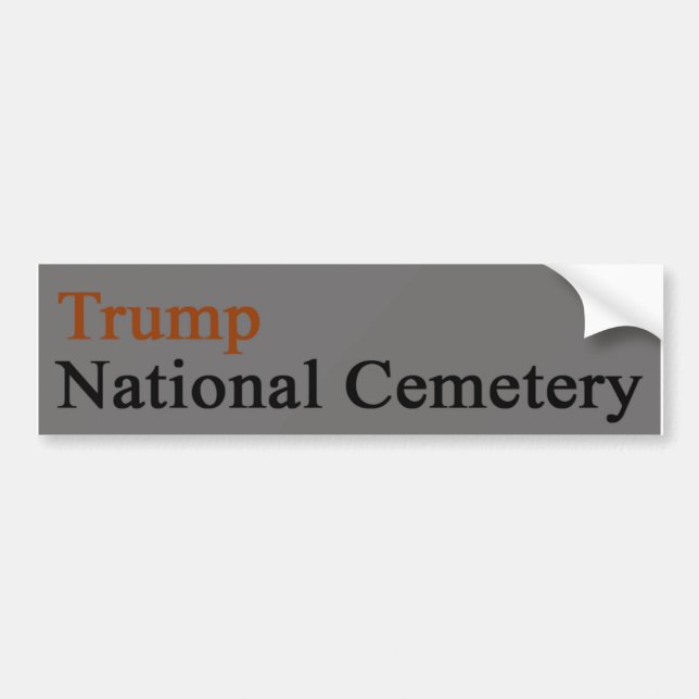 Trump National Cemetery -- Dark Grey-Orange Bumper Sticker (Front)