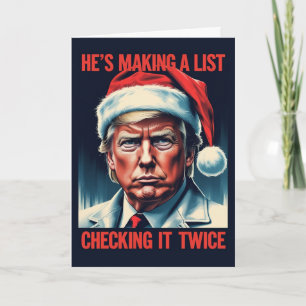 Trump Naughty List Christmas Card   Holiday 
