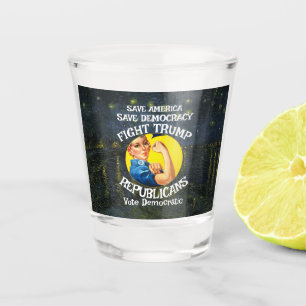 Trump Naz! Republ!can Party Vote Democratic USA Shot Glass