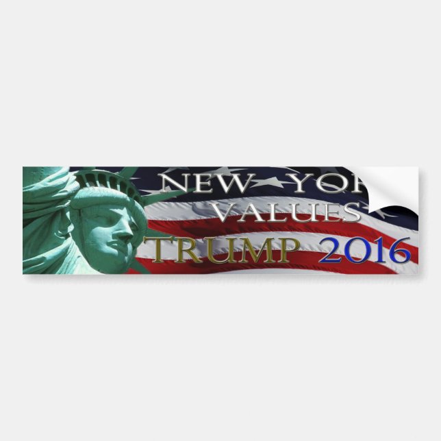 TRUMP NEW YORK VALUES 2016 bumper sticker (Front)