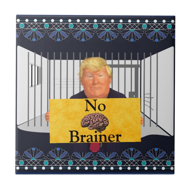 Trump No Brainer Ceramic Tile (Front)