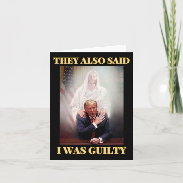 Trump Not Guilty Jesus Christ Patriot Pray Maga  Card (Front)