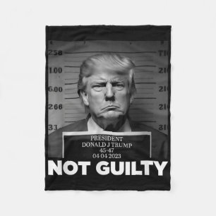 Trump Not Guilty Mug Shot Free Trump I Stand With  Fleece Blanket