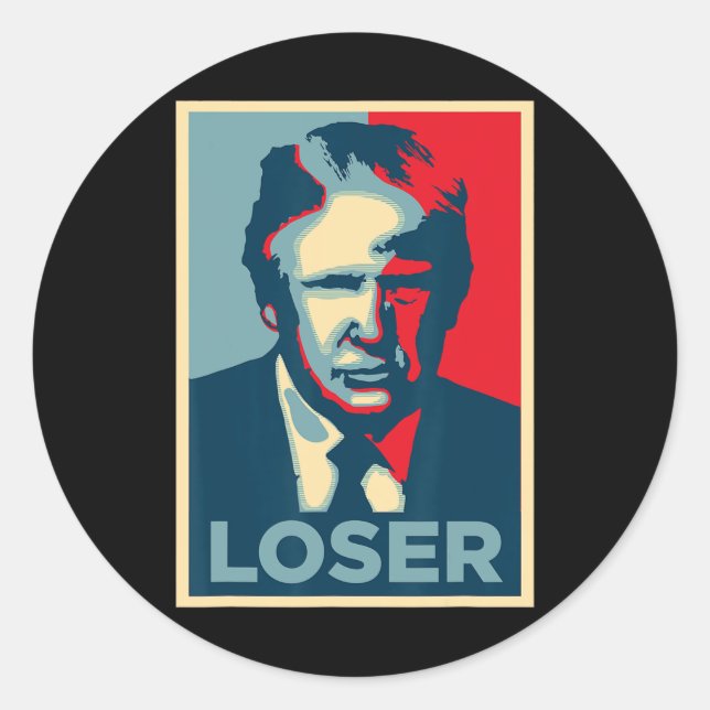 Trump Obama Hope Poster Loser  Classic Round Sticker (Front)