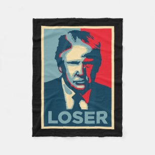 Trump Obama Hope Poster Loser Fleece Blanket
