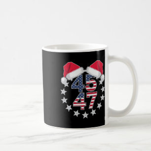 Trump On Back 45 47 President Usa Santa Hat Christ Coffee Mug