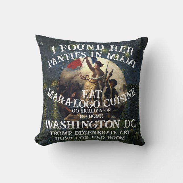 Trump Panties Miami Catholic Church White Cushion (Front)