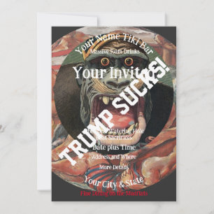 Trump Party at the Tiki Bar Rum Drinks Invitation