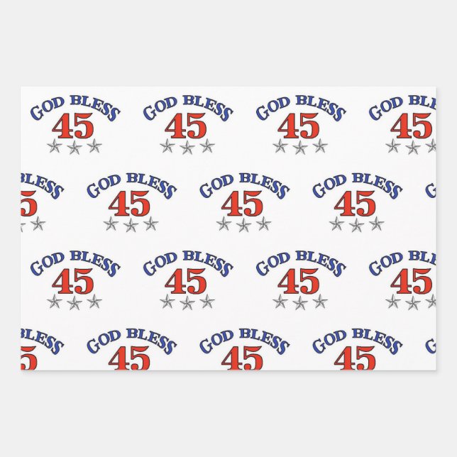 Trump Patriotic Designs Wrapping Paper Sheet (Front)
