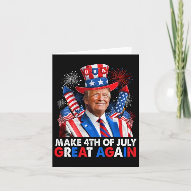 Trump Patriotic Firework Make 4th Of July Great Ag Card (Front)
