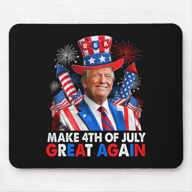 Trump Patriotic Firework Make 4th Of July Great Ag Mouse Mat (Front)