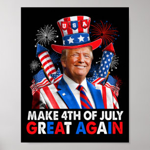 Trump Patriotic Firework Make 4th Of July Great Ag Poster