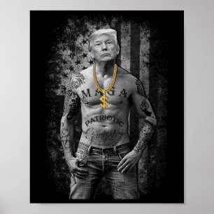 Trump Patriotic Gangster - Anti-liberal Republican Poster
