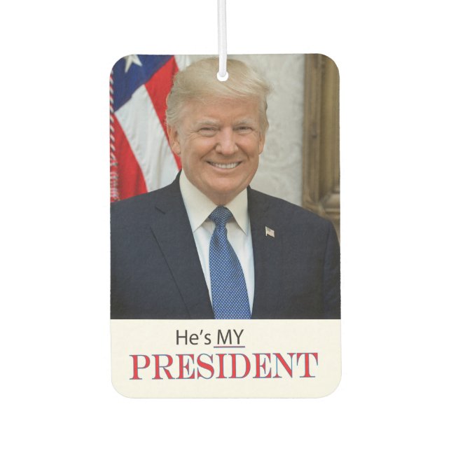 Trump Patriotic 🚗 USA He's My President Car Air Freshener (Front)
