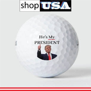 Trump 🚗 Patriotic USA He's My President Golf Balls