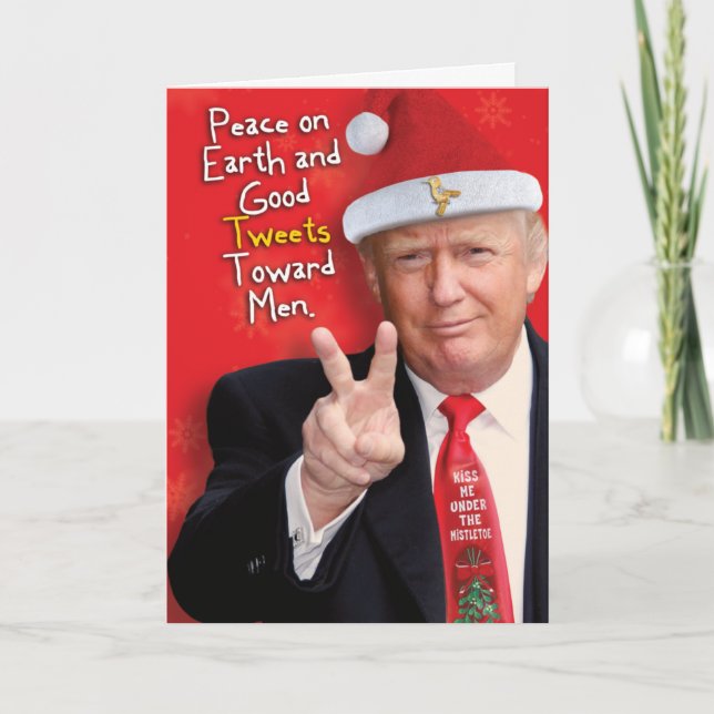 Trump Peace On Earth Christmas Joke Paper Card (Front)