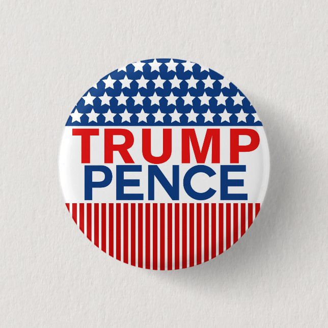 Trump - Pence 2016 3 Cm Round Badge (Front)