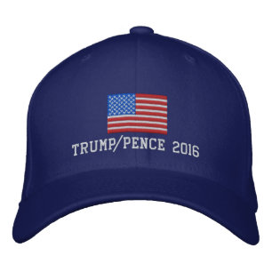 Trump Pence 2016, American Flag Embroidered Hat