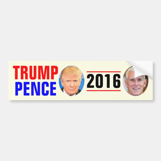 Trump Pence 2016 Bumper Sticker (Front)