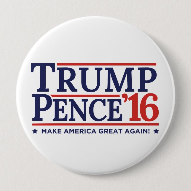 Trump Pence 2016 Election Button (Front)