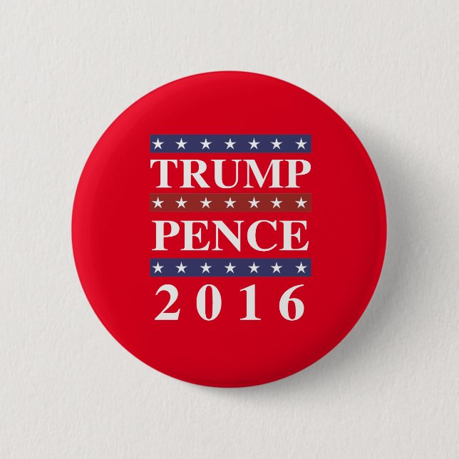 Trump Pence 2016 - For America -- - 6 Cm Round Badge (Front)