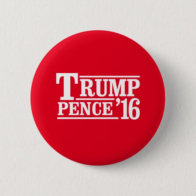 Trump Pence 2016 - white - - 6 Cm Round Badge (Front)