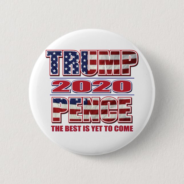 TRUMP-PENCE 2020 6 CM ROUND BADGE (Front)