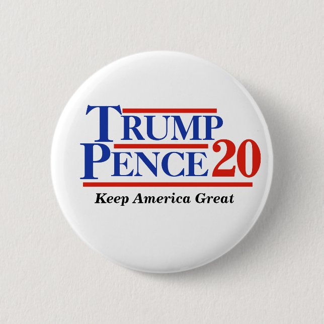 TRUMP PENCE 2020 6 CM ROUND BADGE (Front)