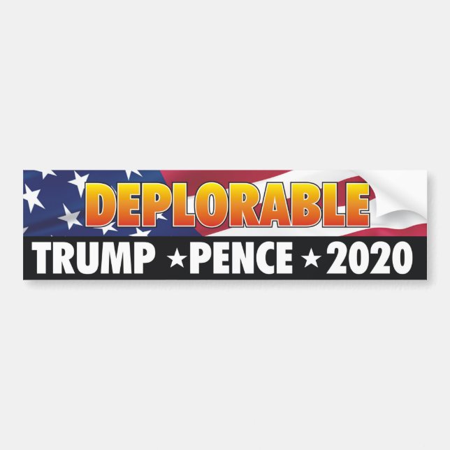 Trump Pence 2020 Deporable! Bumper Sticker (Front)