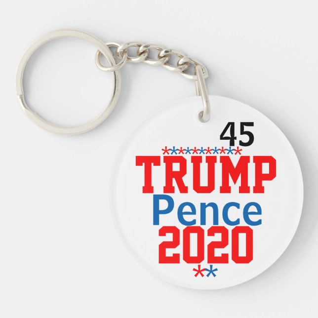 Trump Pence 2020 Republicans EDIT Names Year Key Ring (Front)