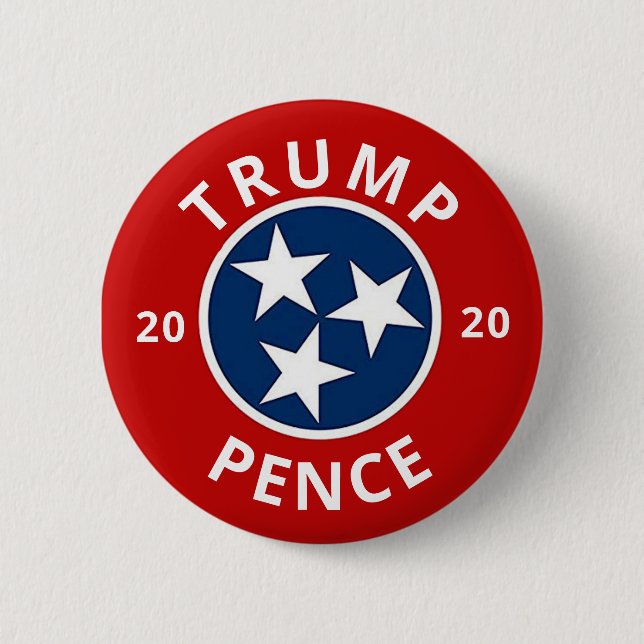 Trump Pence 2020 Tennessee 6 Cm Round Badge (Front)