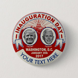 Trump Pence Add Your Own Slogan Inauguration Day 6 Cm Round Badge