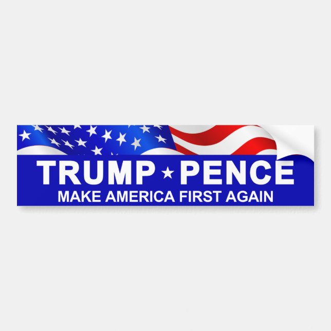 Trump Pence America First Bumper Sticker (Front)
