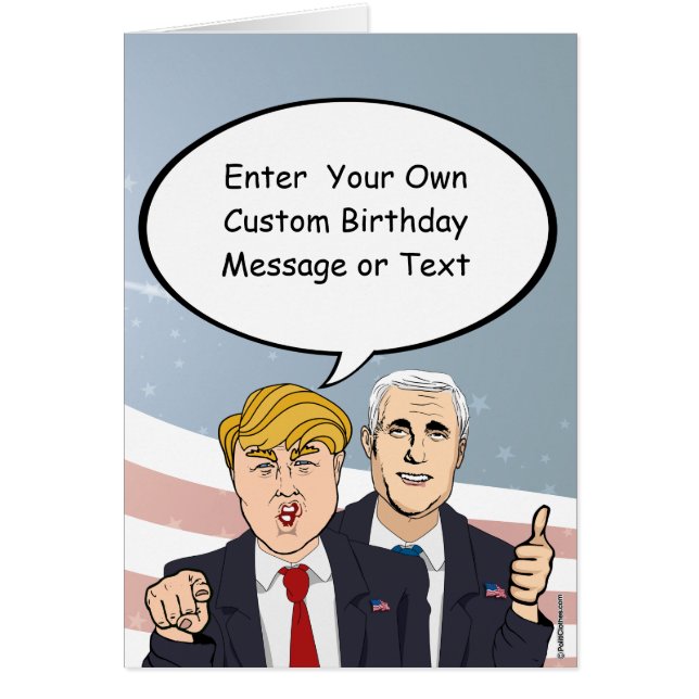 Trump Pence Birthday Card - Customise Your Message (Front)