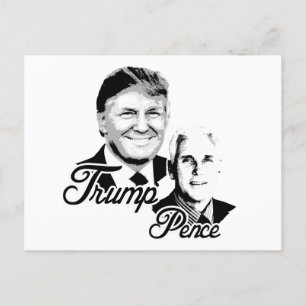 Trump Pence - Busts - -  Postcard