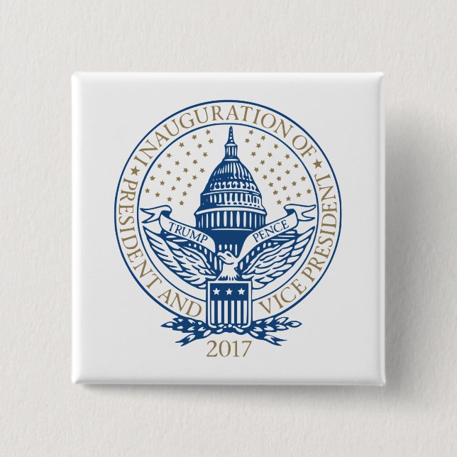 Trump Pence President Inaugural Logo Inauguration 15 Cm Square Badge (Front)