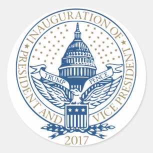 Trump Pence President Inaugural Logo Inauguration Classic Round Sticker