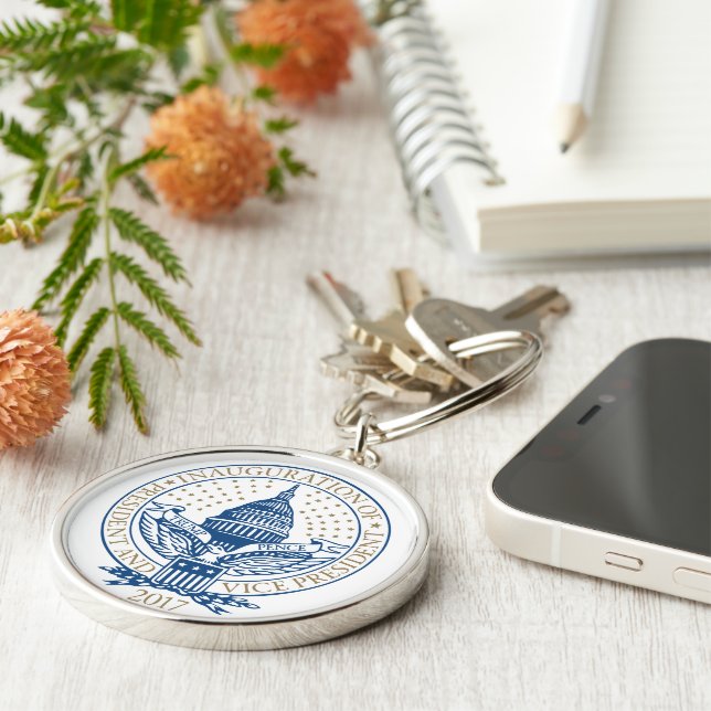 Trump Pence President Inaugural Logo Inauguration Key Ring (Side)