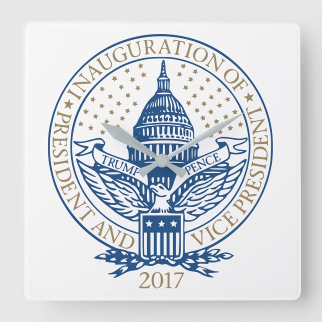 Trump Pence President Inaugural Logo Inauguration Square Wall Clock (Front)