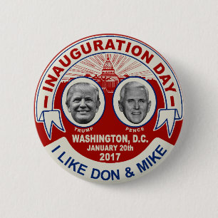 Trump Pence Retro Style Inauguration Day Souvenir 6 Cm Round Badge