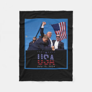 Trump Pennsylvania Rally Shooting 2024 Fleece Blanket