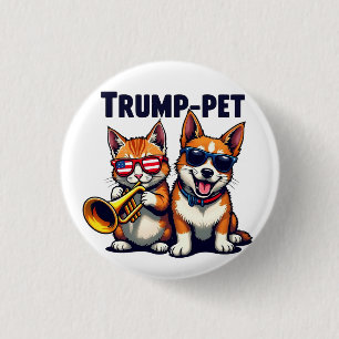 Trump pet Trump Make Our Pets Safe Again Trumpet 3 Cm Round Badge