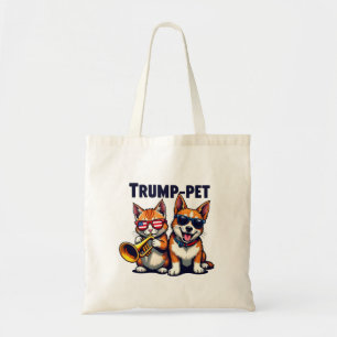 Trump pet Trump Make Our Pets Safe Again Trumpet Tote Bag